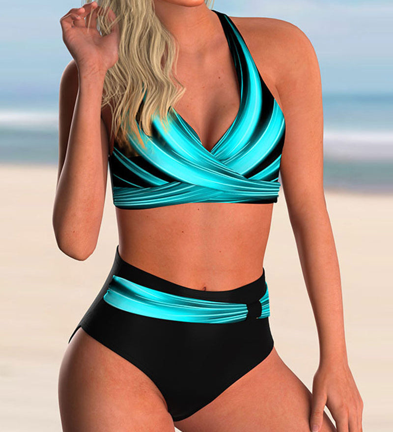 Liliana - Keresztbe nyitott és mintás bikini szett