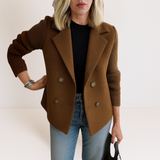 Marta - Elegáns Kabát Kötött Ujjakkal