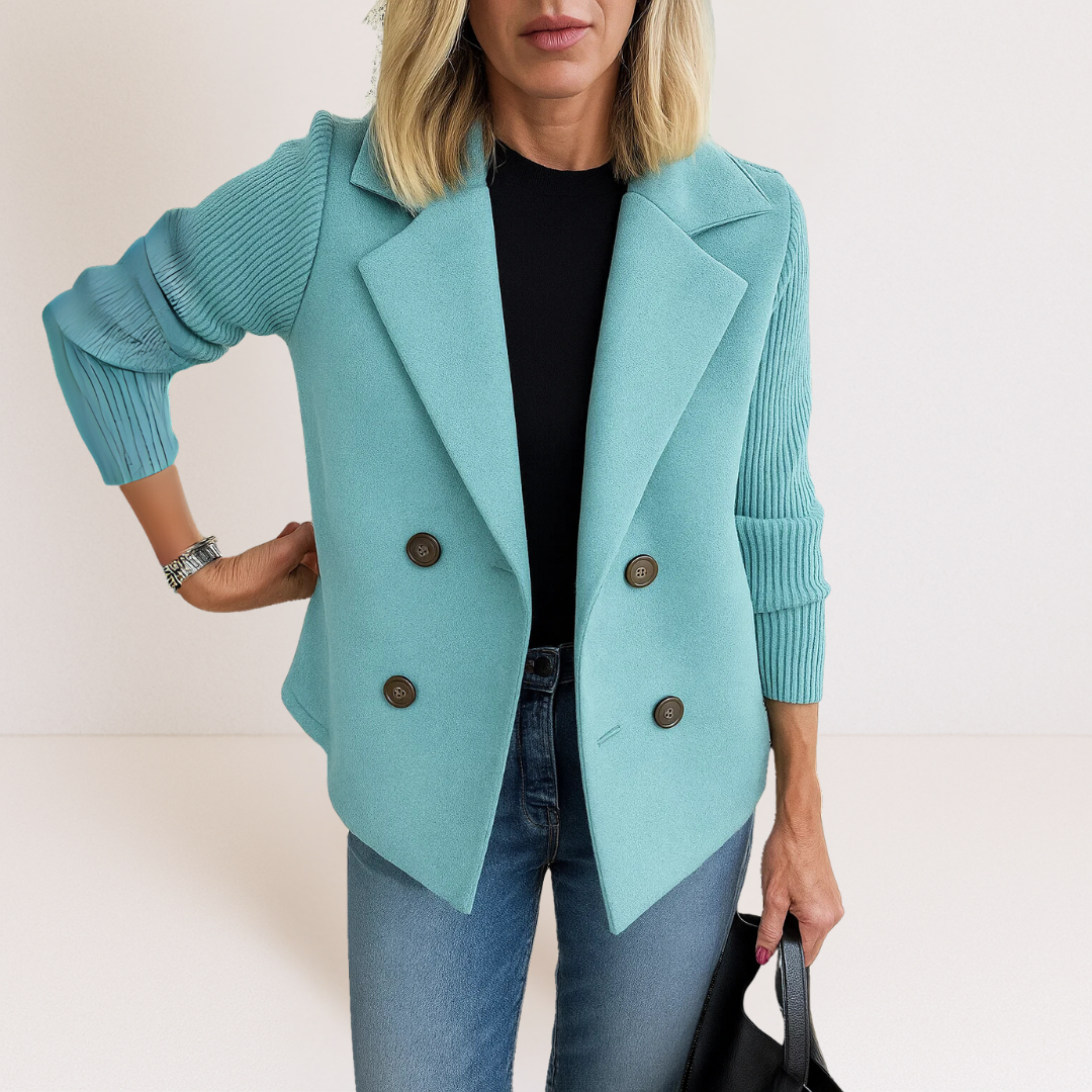 Marta - Elegáns Kabát Kötött Ujjakkal