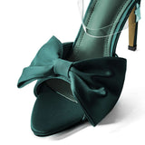 Magas sarkú slingback cipők masnival