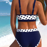 Elisabete - Magas Derékú Bikini Pöttyökkel és Patchwork Dizájnnal