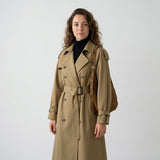 Hosszú klasszikus trench coat állítható övvel