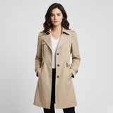 Elegáns pamutkeverék trench coat testhez simuló szabással