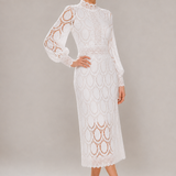 Emika | Romantikus maxi ruha állógallérral
