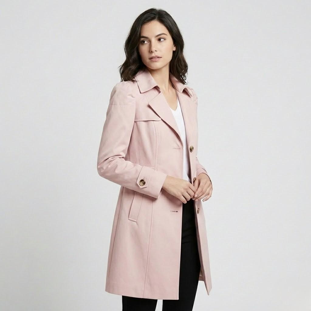 Elegáns pamut keverék trench coat testhez simuló fazonban