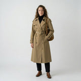 Hosszú klasszikus trench coat állítható övvel