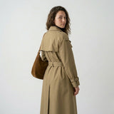 Hosszú klasszikus trench coat állítható övvel