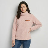 Puha fleece pulóver cipzáros zsebbel
