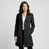Elegáns pamut keverék trench coat testhez simuló fazonban