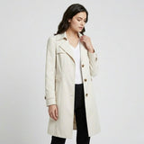 Elegáns pamutkeverék trench coat testhez simuló szabással