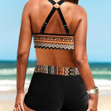 Marina - Geometrikus Mintájú Magas Derékú Bikini