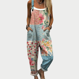 Regína | Virágmintás patchwork overall