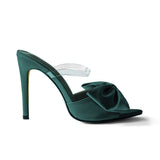 Magas sarkú slingback cipők masnival