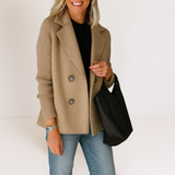 Marta - Elegáns Kabát Kötött Ujjakkal