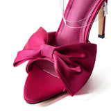 Magas sarkú slingback cipők masnival