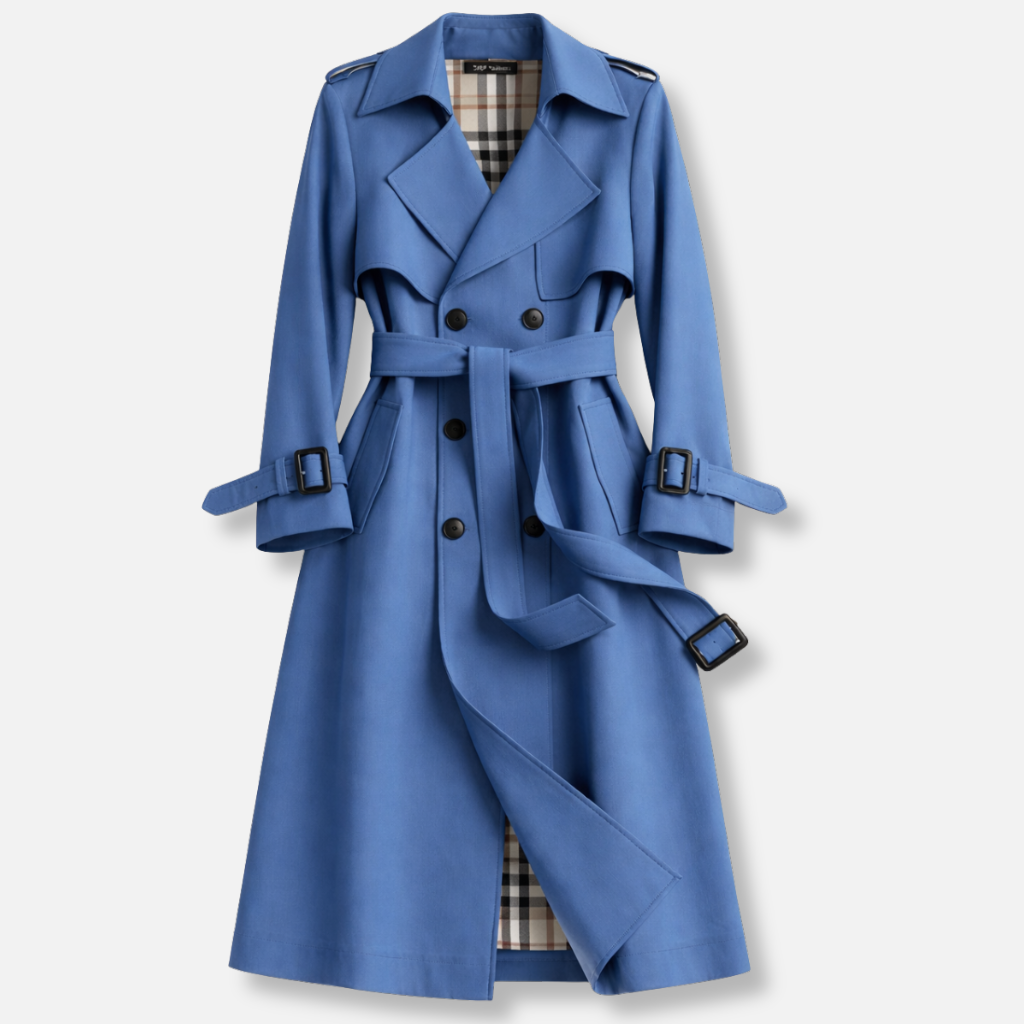 Övvel és gombokkal ellátott trench coat