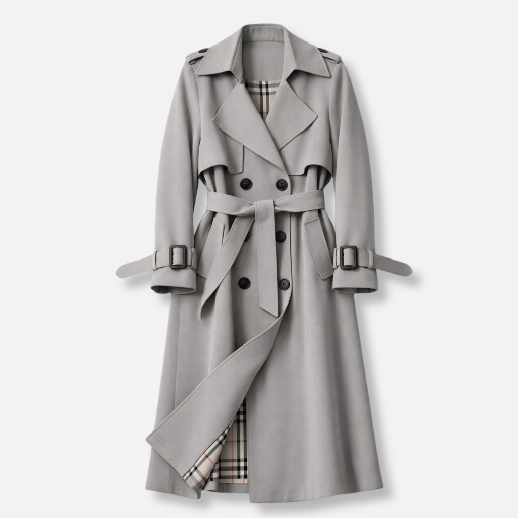 Övvel és gombokkal ellátott trench coat