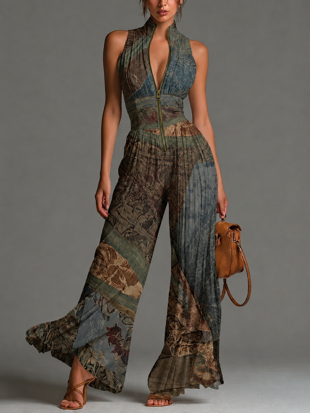 Leontína | Elegáns pliszírozott overall