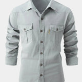 Denim keverék ing - Gombos