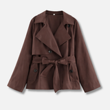 Hosszú ujjú trench coat, övvel és dupla gombolással