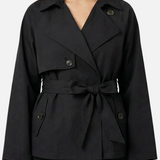 Hosszú ujjú trench coat, övvel és dupla gombolással