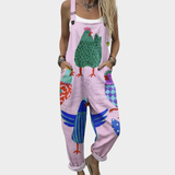 Marciana | Vidám csirkés mintás laza overall