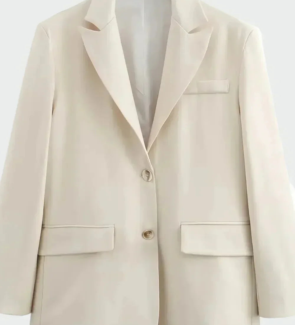 Oversized Kabát Modern Vonallal