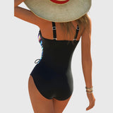 Teresa - Magas elasztikájú fürdőruha elegáns keresztpántos részlettel elöl