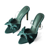 Magas sarkú slingback cipők masnival