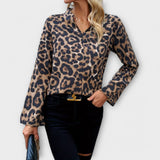Catarina - Leopárd mintás casual blúz