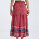 Boho midi szoknya virágmintával